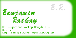 benjamin ratkay business card